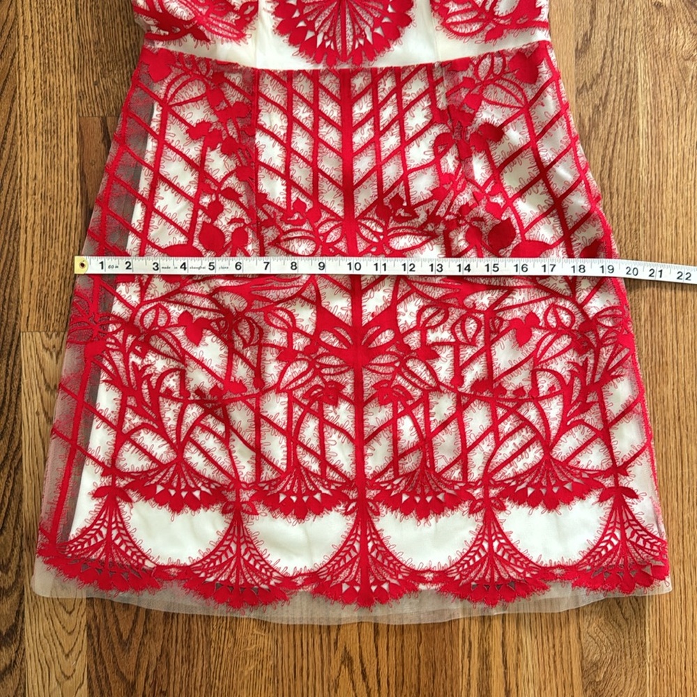 Anthropologie | Geisha Designs | Sugared Ruby Red Lace Dress | Size 6 - Picture 10 of 17